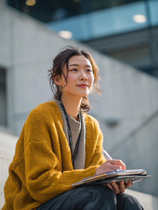 A gallery professional with her iPad