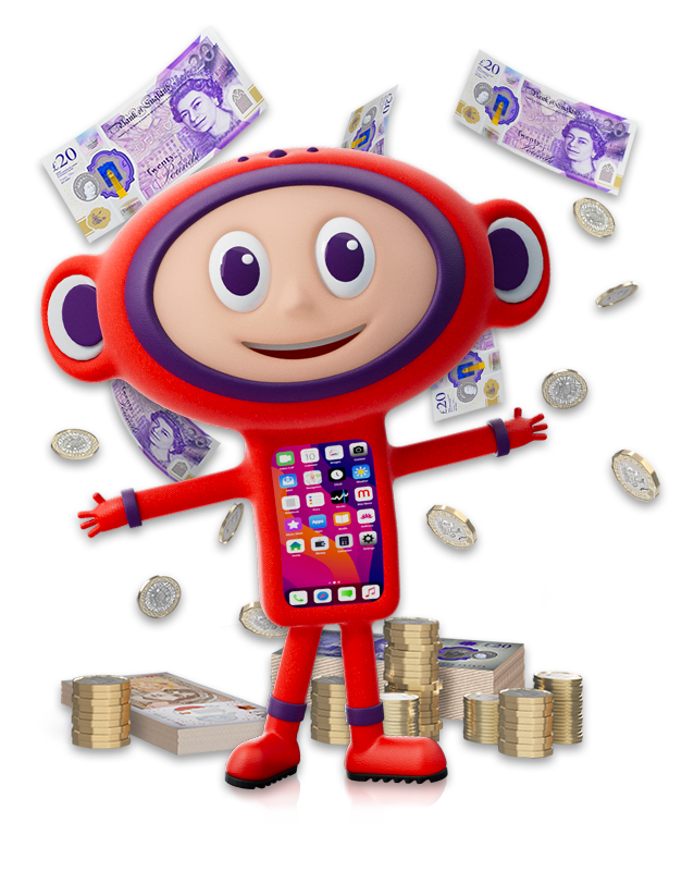 Maz with notes and coins for you