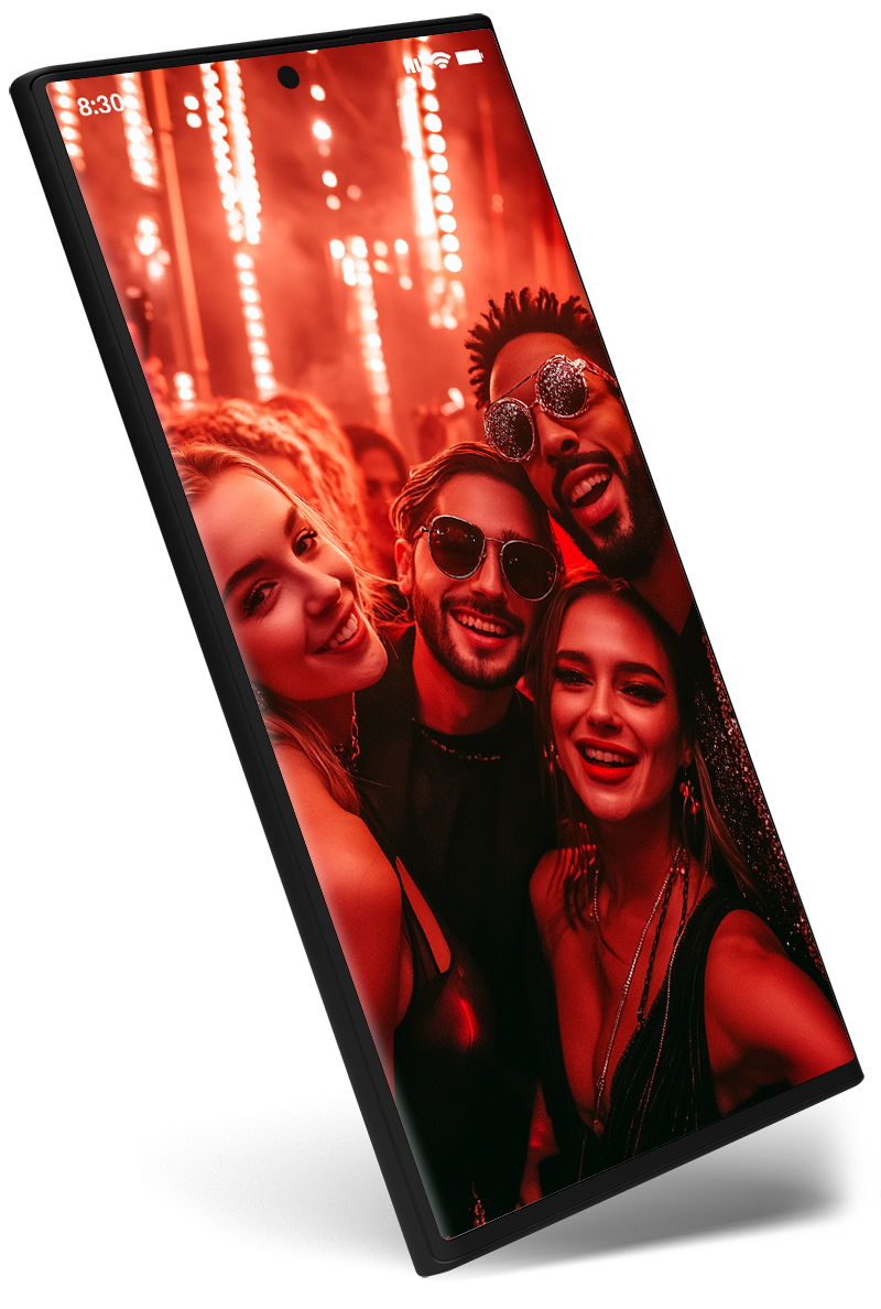 A selfie of fiends clubbing after selling their S23+ phones to Mazuma
