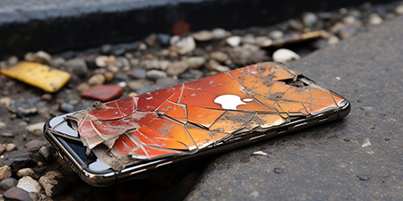 Image of a smashed iphone